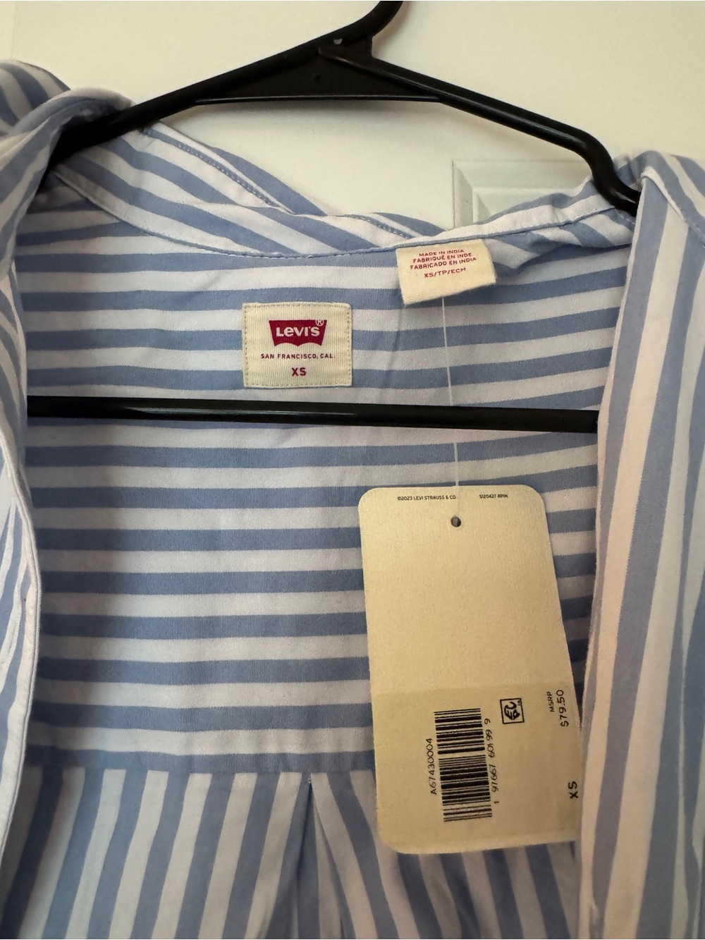 Levi's Light Blue & White Striped Shirt Dress - Picture 4 of 4
